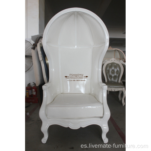 Silla de trono de boda blanco de madera maciza